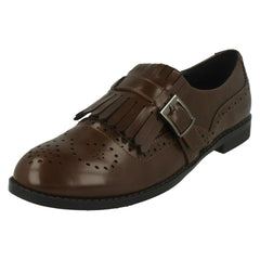 Ladies Spot On Brogue Style Slip On Shoes