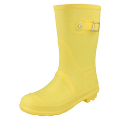 Ladies Spot On Buckle Detail Wellington Boots