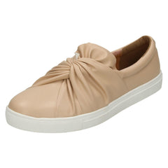 Ladies Spot On Twist Vamp Slip On Plimsolls