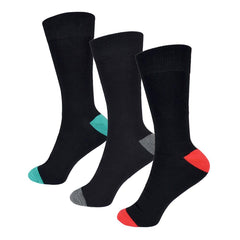 Mens 3 Pack Bamboo Heel & Toe Socks SK860