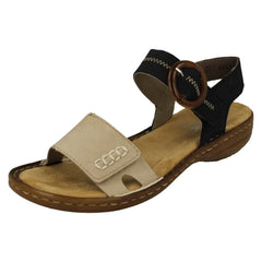 Ladies Rieker Buckle Detailed Sandals 608Z3