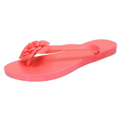 Ladies Spot On Flat Toepost Flower Trim Sandal