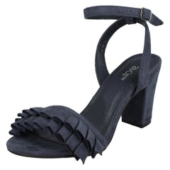 Ladies Spot On Mid Chunky Heel Sandals