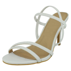 Ladies Spot On Mid Heel Strappy Sandals F12015