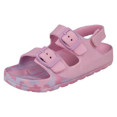 Girls Spot On Double Buckle Slingback Sandals H0378