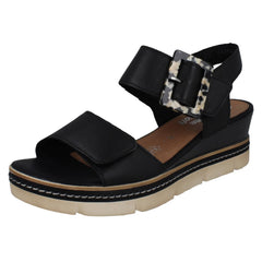 Ladies Remonte Leather Wedge Sandals D2L53
