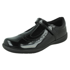 Girls Start-Rite Diamond And Star Cut-Out T-Bar School Shoes Hope