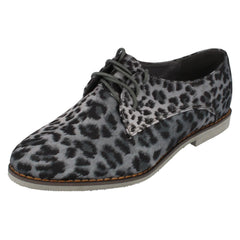 Ladies Spot On Formal Flat Lace Up Shoes