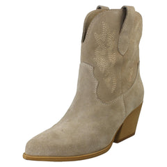 Ladies Spot On Leather Slip On Cowboy Boots F51248