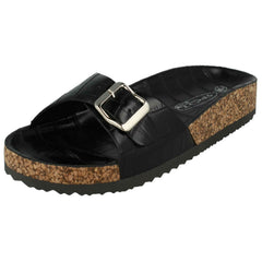 Ladies Spot On Open Toe Slip On Mule