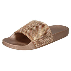 Ladies Spot On Diamante Sliders