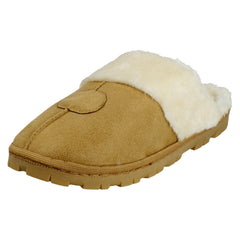 Ladies Spot On Textile Mule Slippers X2131