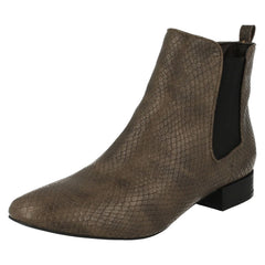 Ladies Spot On Slip On Ankle Boots
