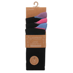 Ladies Bamboo 3 Pairs Heel & Toe Socks SK1213