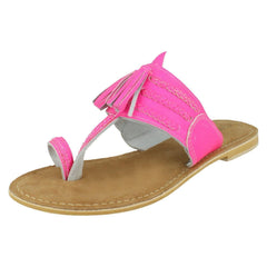 Ladies Leather Collection Toe Loop Sandals F00275