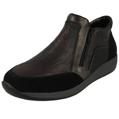 Ladies Rieker Fleece Lined Dual Zipped Ankle Boots N1152