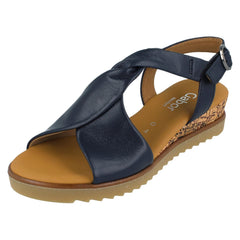 Ladies Gabor Wedge Open Toe Sandals With Buckle Fastening 62.751