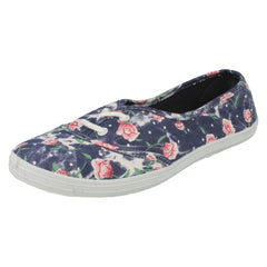 Ladies Spot On Casual Lace Up Plimsolls F8792