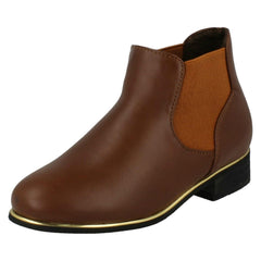 Girls Spot On Casual Mid Heel Ankle Boots