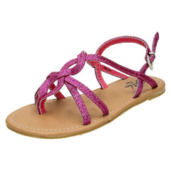 Girls Cutie Woven Glitter Toe Post Sandals