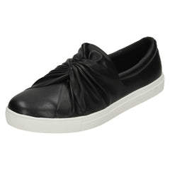 Ladies Spot On Twist Vamp Slip On Plimsolls