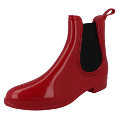 Ladies Spot On Flat Ankle Wellington Boots X1211