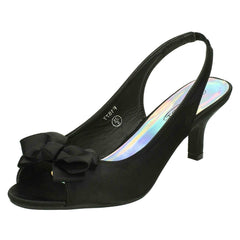 Ladies Spot On Slip On Slingback Heels
