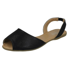 Ladies Spot On Flat Slingback Mule Sandals