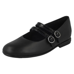 Girls Clarks Double Strap Mary Jane School Shoes Finja Bar