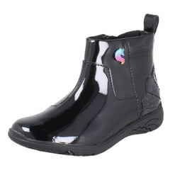Girls Clarks Unicorn Detail Ankle School Boots Relda Glow