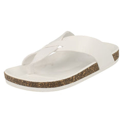 Ladies Spot On Open Toe Cork Effect Flatform Sandal