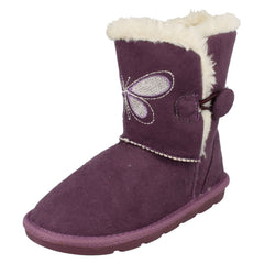 Girls Spot On Fur Lined Short Boots