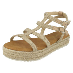 Ladies Savannah Platform Rope Sandals