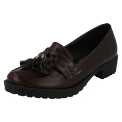 Girls Spot On Tassel Trim Loafer Flats