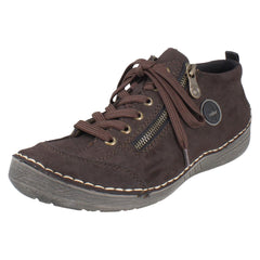 Ladies Rieker Lace-Up Shoes with Zip 52514