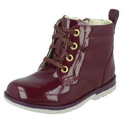 Girls Clarks Lace Detail Zip Up Ankle Boots Dabi Lace