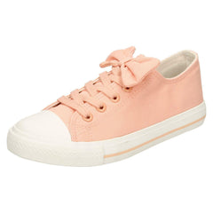 Girls Spot On Flat Lace Up Pumps
