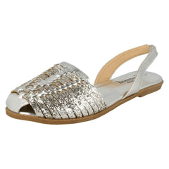 Ladies Savannah Glitter Weave Vamp Slingback Sandal