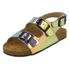 Girls Spot On Summer Hologram Sandals