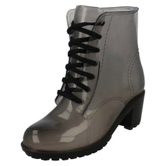 Ladies Spot On Mid Heel Wellington