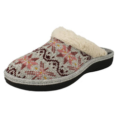 Ladies Padders Lusekofte Detailed Mule Slippers Sorrel