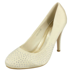 Ladies Anne Michelle Diamante Court Shoes