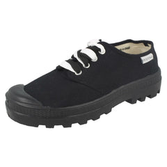 Ladies Red Tag Flat Lace Up Trainers