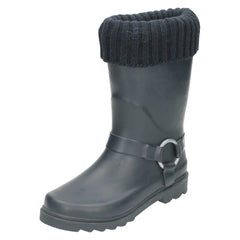 Ladies Spot On Ring Strap Wellington Boots