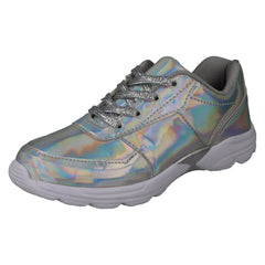 Girls Spot On Casual Hologram Trainers