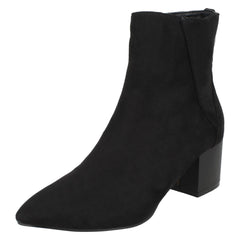 Ladies Spot On Block Heel Ankle Boot F51139
