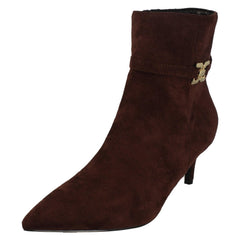 Ladies Anne Michelle Zip Fastening Microfibre Heeled Ankle Boots F51250