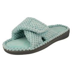 Ladies Padders Cross Detailed Adjustable Mule Slippers Flo