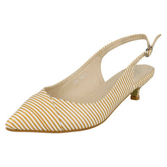 Ladies Savannah Striped Slingback Court Shoes
