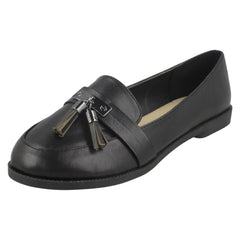 Ladies Spot On Tassel Trim Loafer Shoes F80418